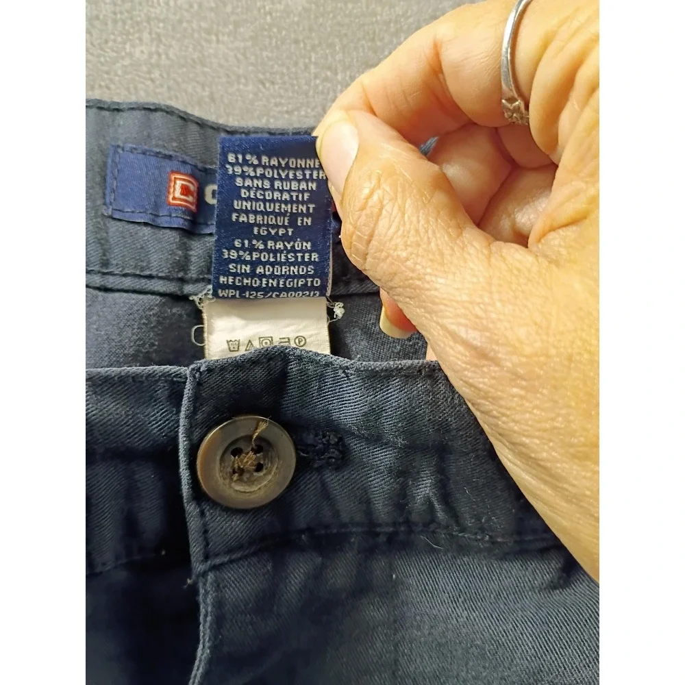 Chaps Golf Shorts Mens 40 Blue Pleated Chino Golf Classic Fit Casual Rayon Blend